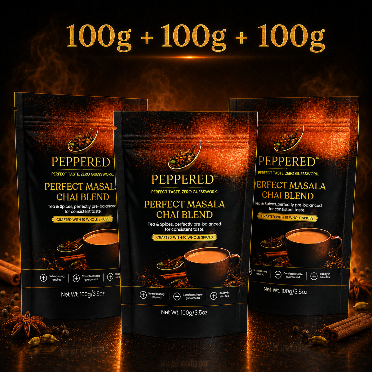 Pack of 3(Pepepred Masala chai blend 100g)