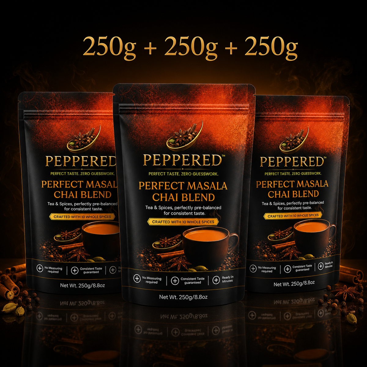 Pack of 3(Pepepred Masala chai blend 250g)